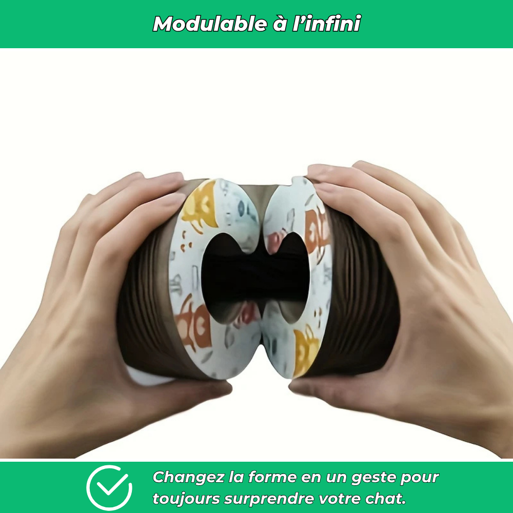 Griffoir en carton modulable et jouet d’intérieur