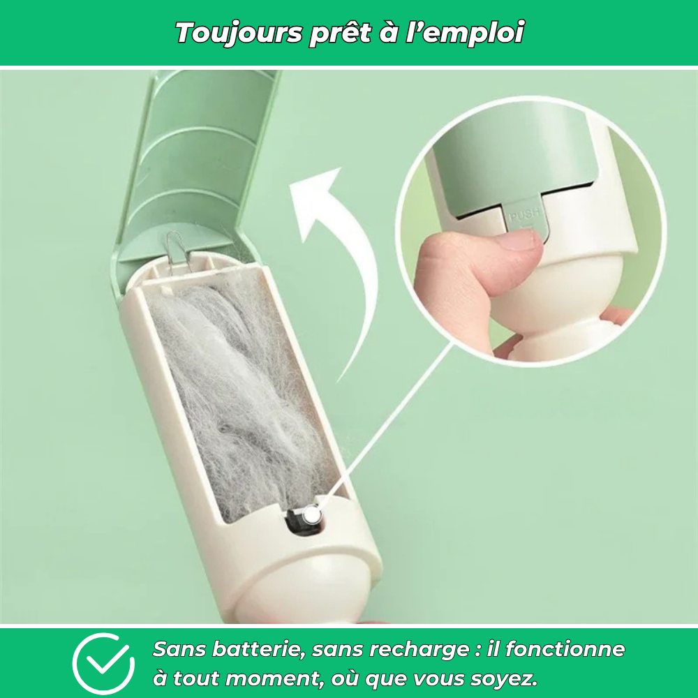 RolliPet – Éliminateur de poils d’animaux pratique et lavable