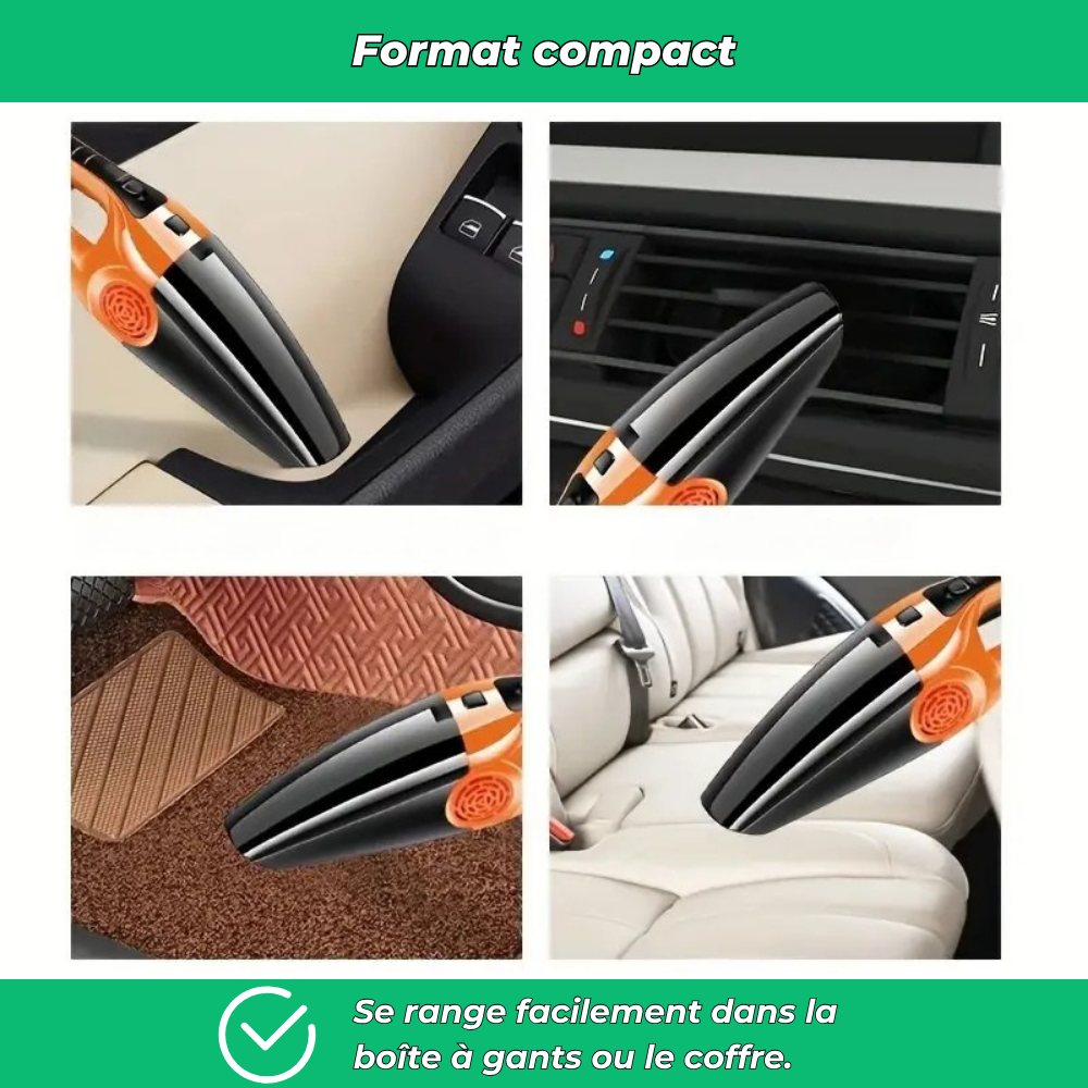 Aspirateur auto compact double usage