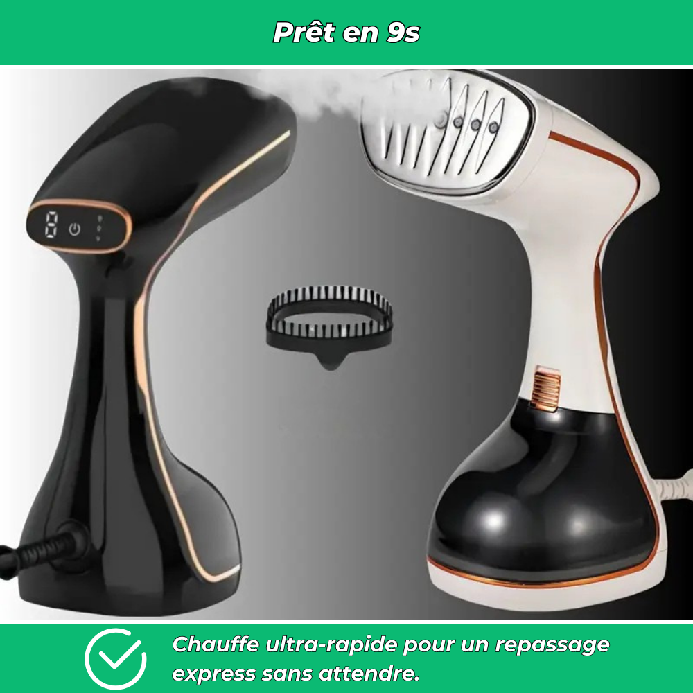 Défroisseur vapeur portable LED 2025 chauffage rapide 9s 3 niveaux réglables