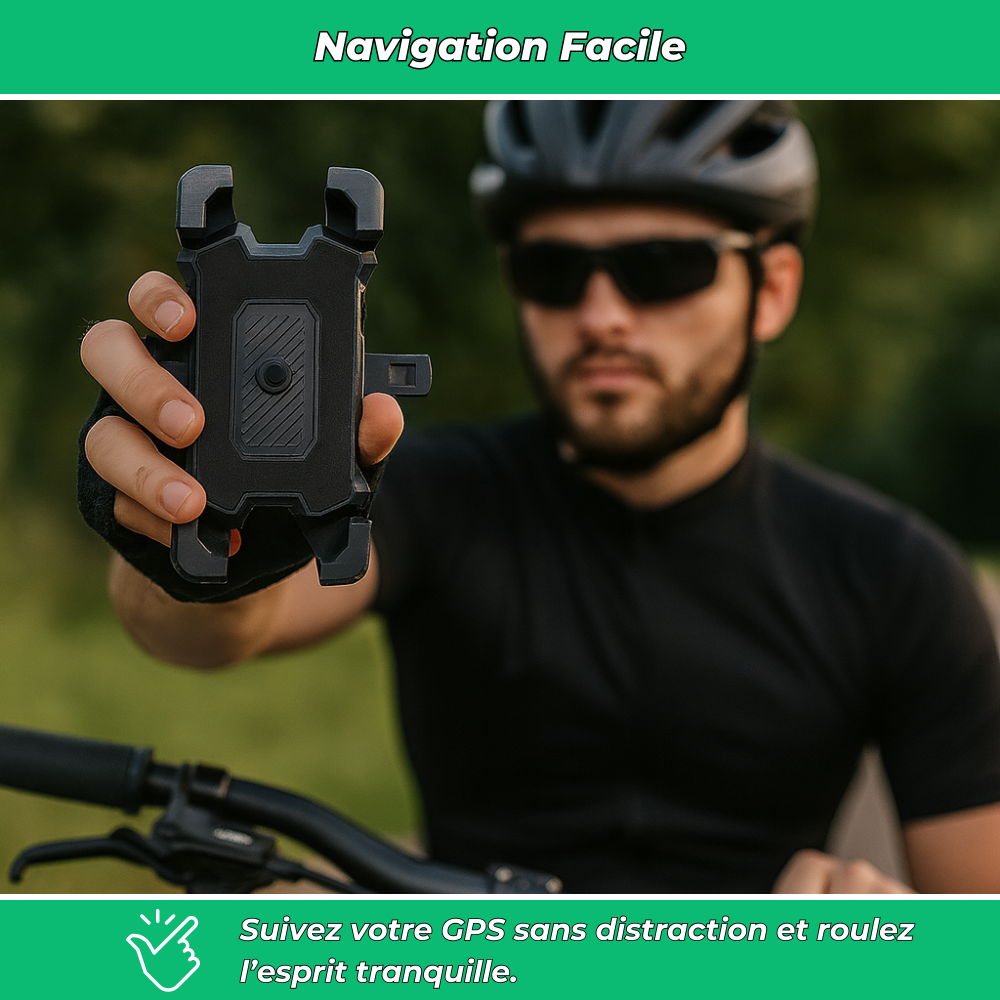 Support téléphone vélo antichoc – Porte-GPS sécurisé pour guidon de vélo électrique
