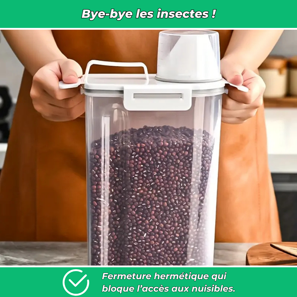 Conteneur hermétique pour riz et céréales - 2500ml