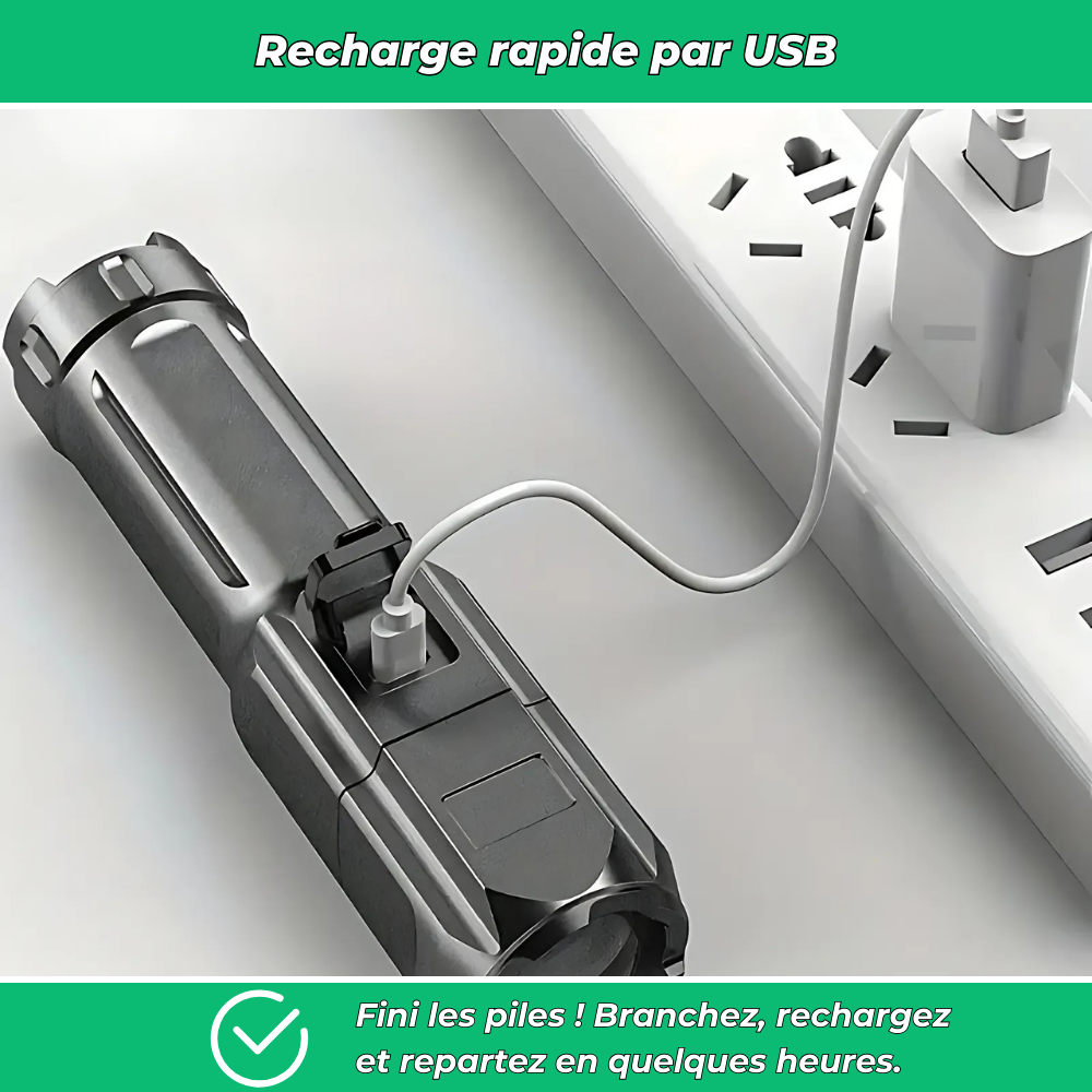 LuminoX – Lampe torche puissante à zoom télescopique