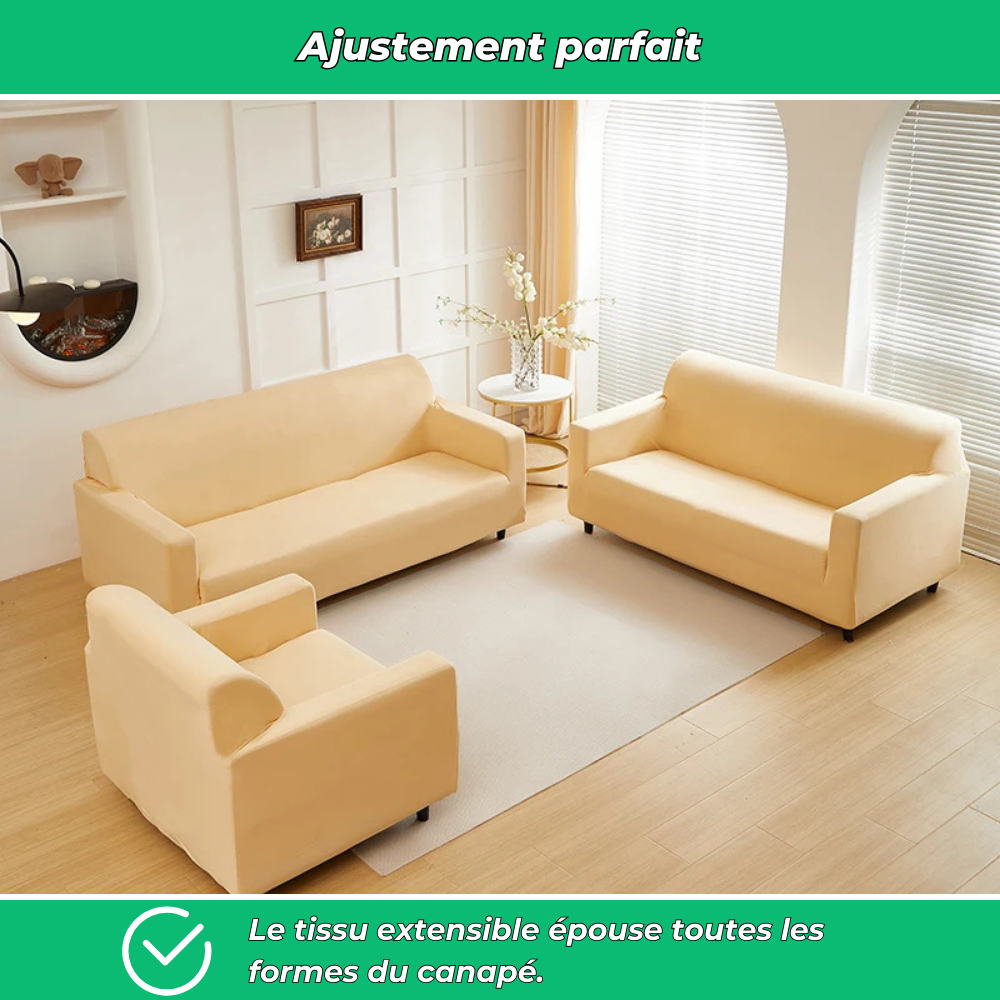Housse canapé extensible lavable – Protection légère et durable