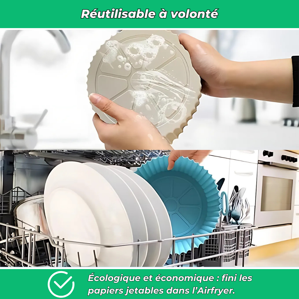 AirMoule - Lot de 2 moules silicone réutilisables pour Airfryer