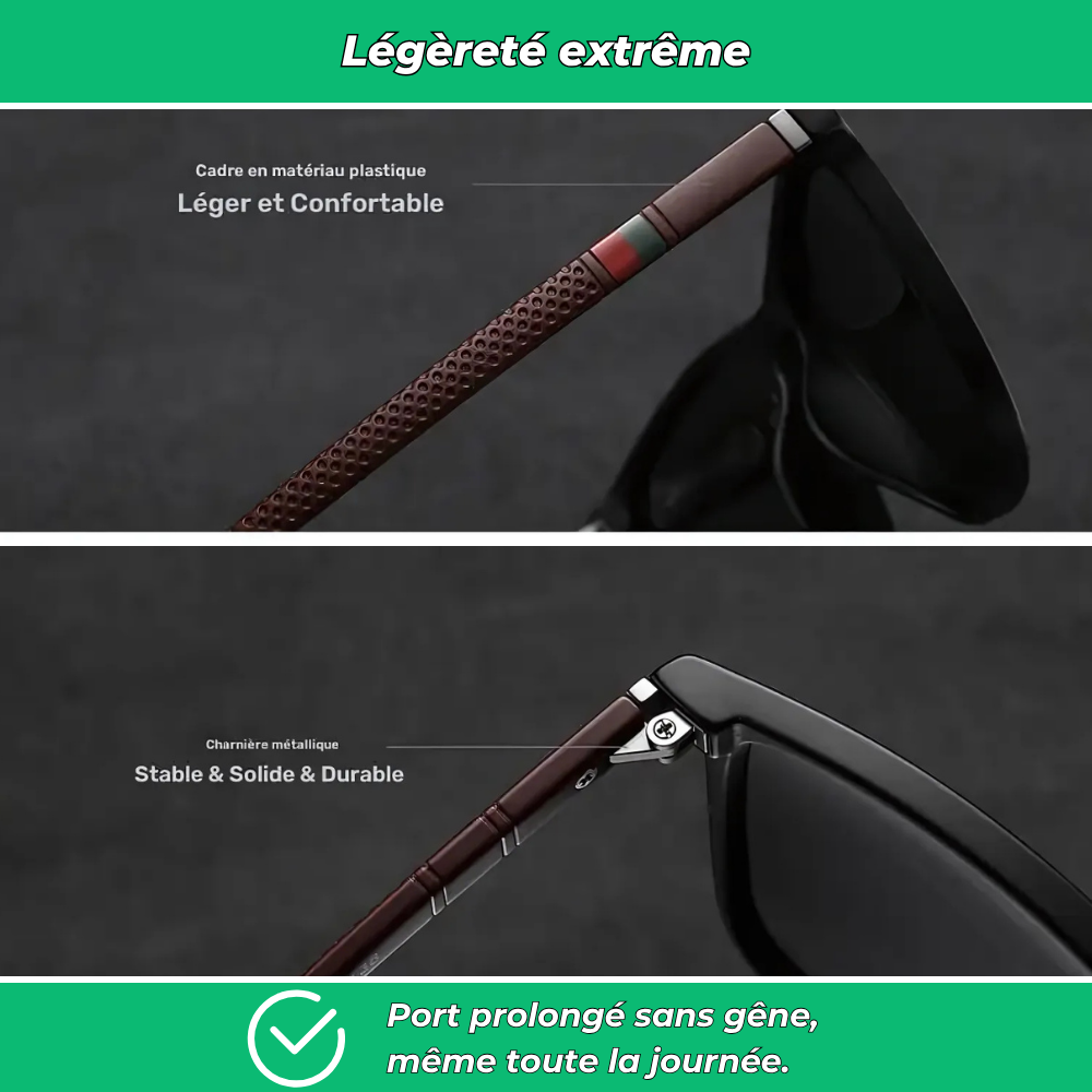 Lunettes de soleil polarisées légères pour homme