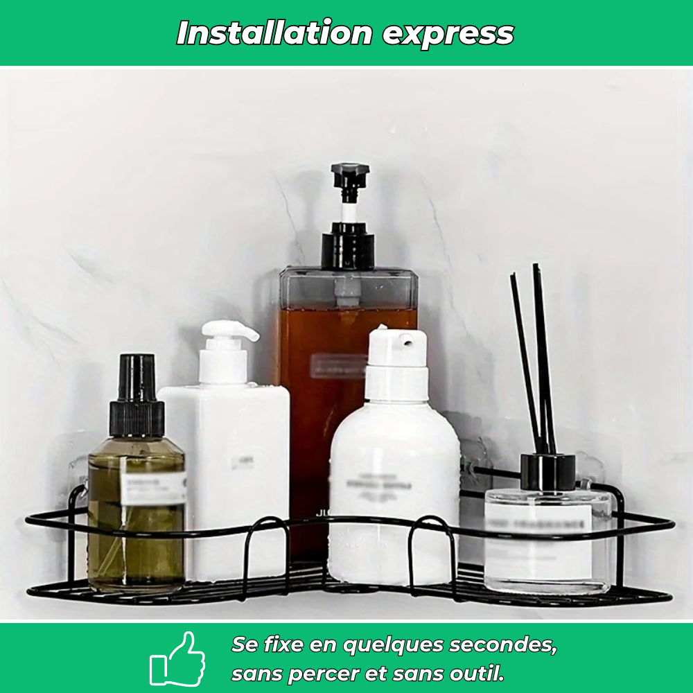 Étagère d’angle murale pour salle de bain
