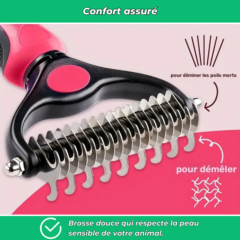 Brosse anti-poils démêlante pour chien et chat – Toilettage simple et efficace