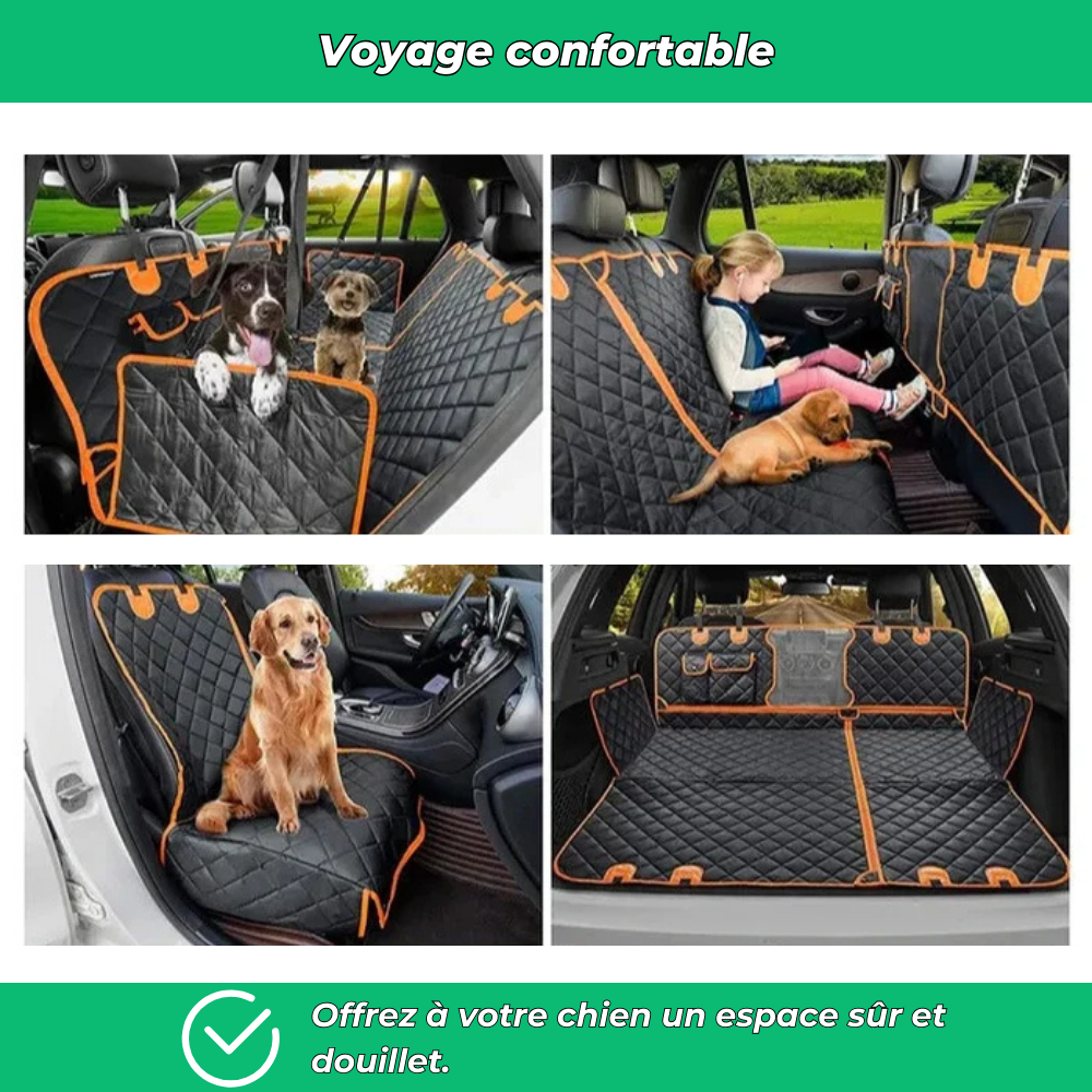 Protection de siège auto arrière pour chien – Antidérapante, imperméable et universelle 135x148 cm