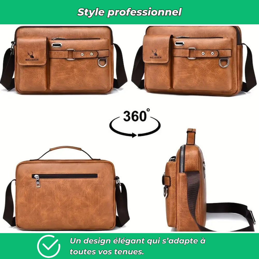 Sac bandoulière homme multi-compartiments