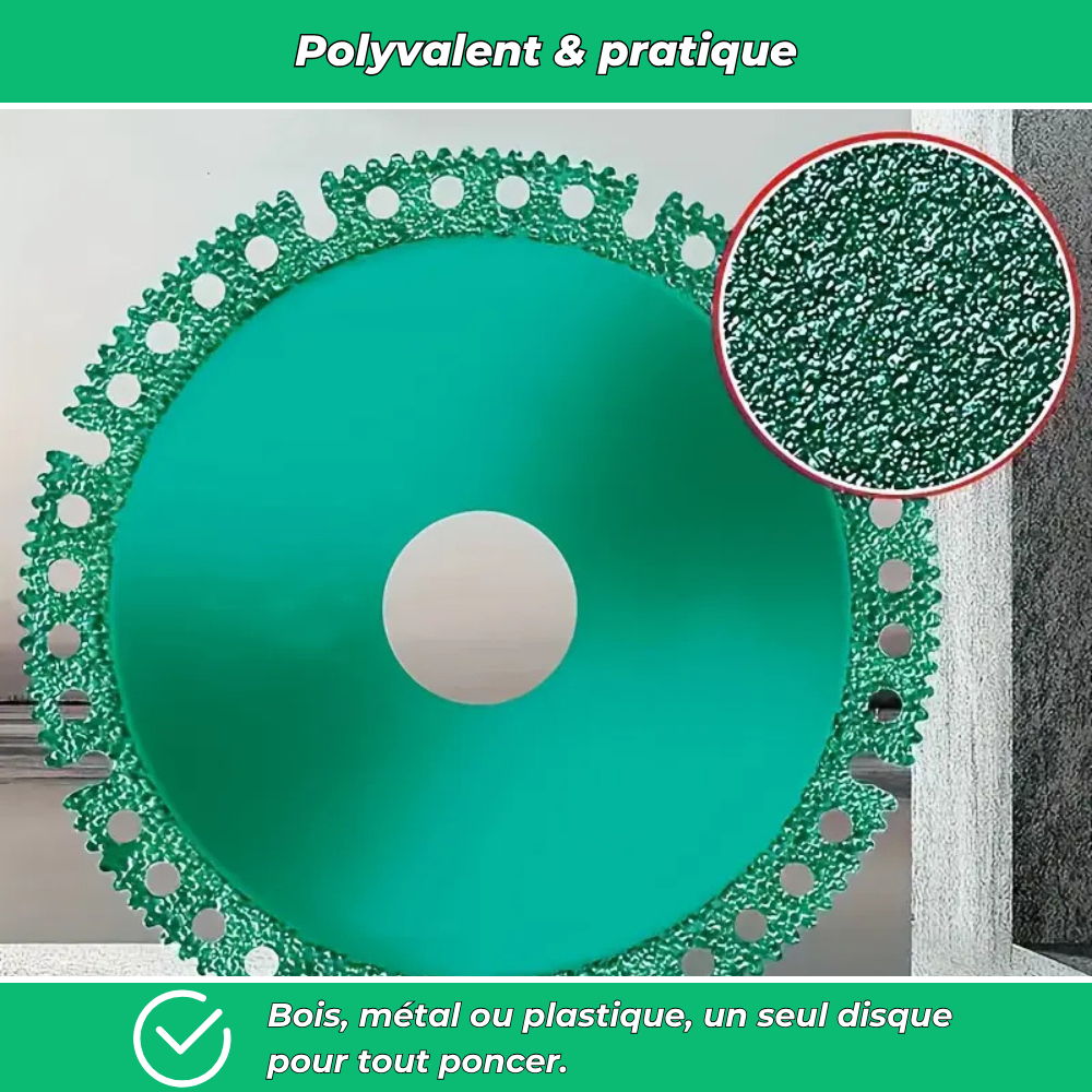Lot de 3 disques diamant indestructibles 100 mm pour meuleuse multi-matériaux carrelage bois métal PVC