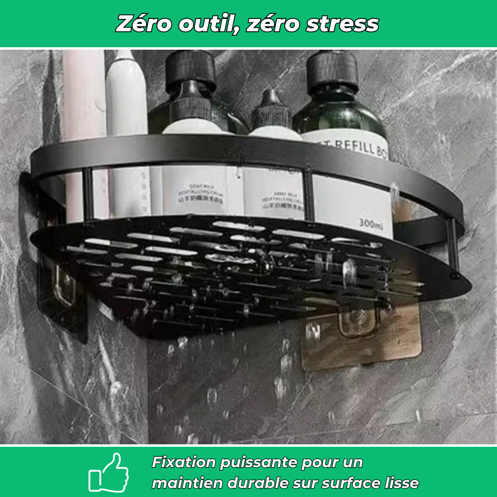 Étagères d’angle duo – Rangement pratique et sans perçage (Lot de 2)