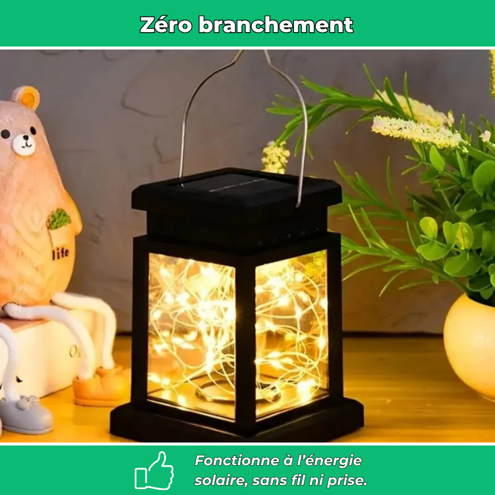 Soléa – Lanterne solaire à clip effet flamme décorative