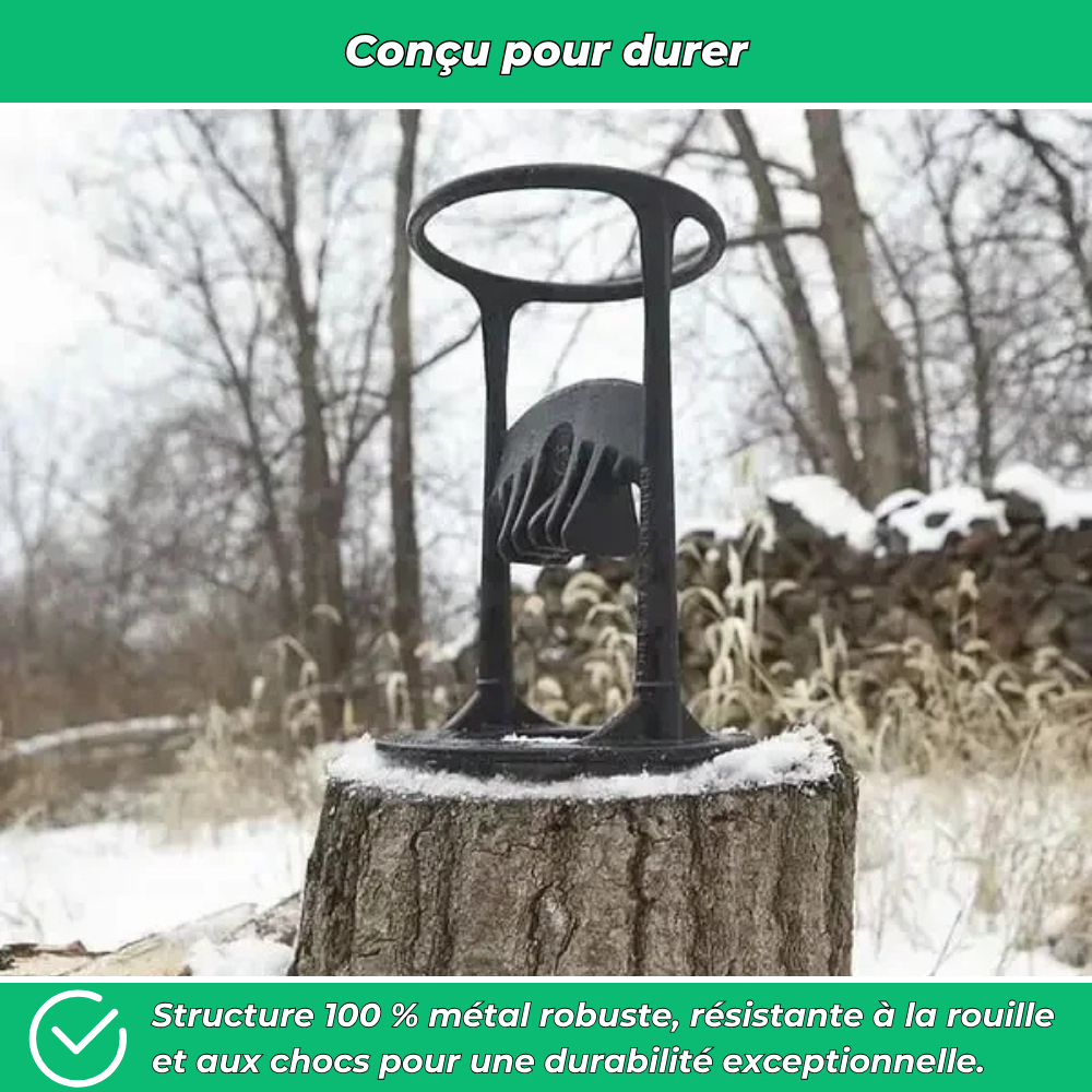 Fendeuse à bûches manuelle en acier au manganèse – Fendeur de bois robuste et sécuritaire pour chauffage
