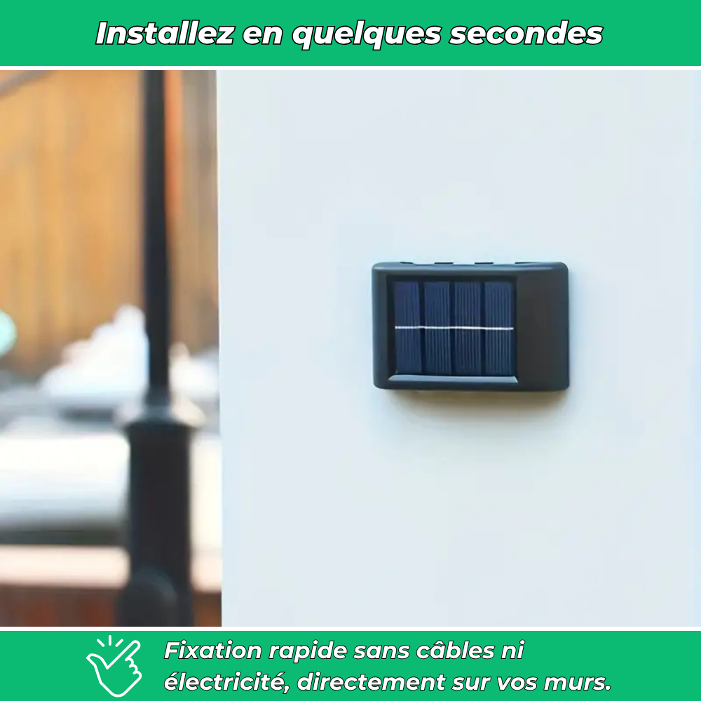 Lumix – Lot de 2 lampes solaires murales étanches pour extérieur