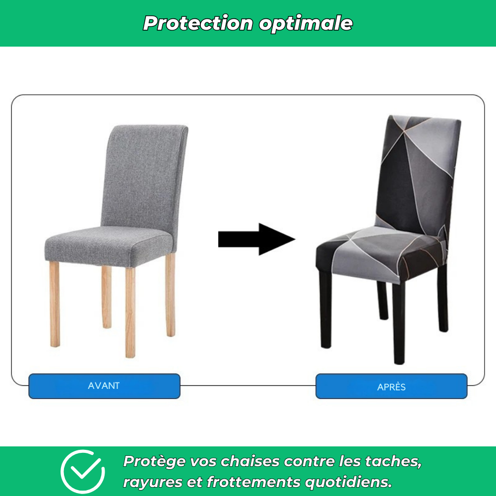 Housses de chaise géométriques extensibles en spandex (lot de 4)