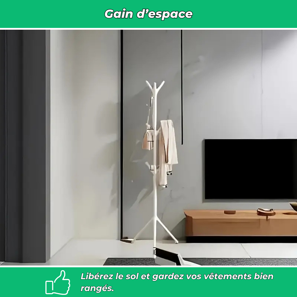 Porte-manteau sur pied moderne réglable – 3 hauteurs, robuste et gain de place pour vêtements, sacs et chapeaux