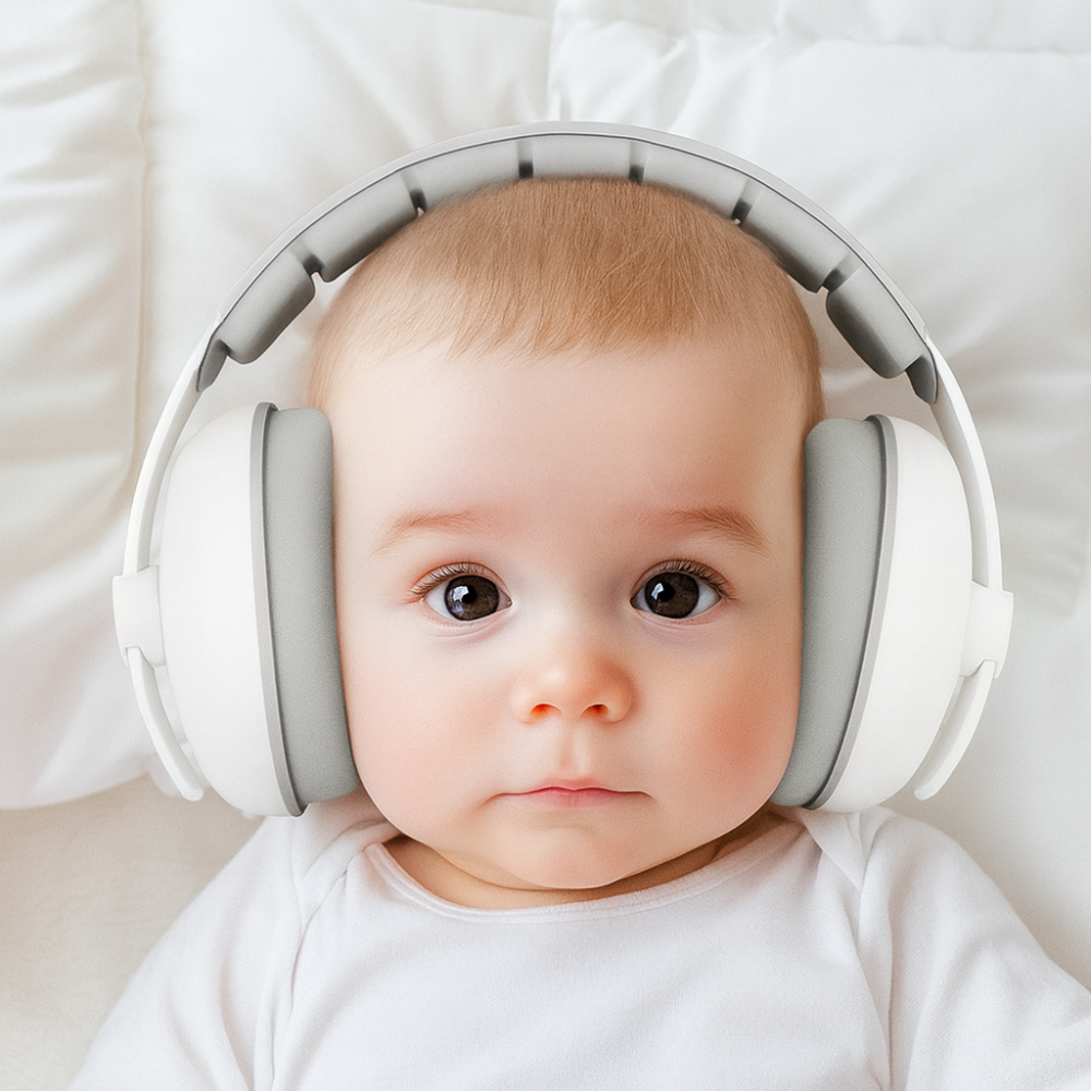 Baby Quiet™ | Casque anti-bruit pour bébé | Sommeil, Voyages, Protection auditive, Conception extensible