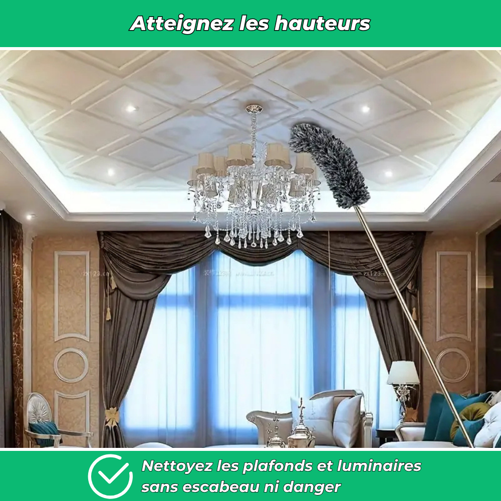 Brosse télescopique pour dépoussiérage en hauteur