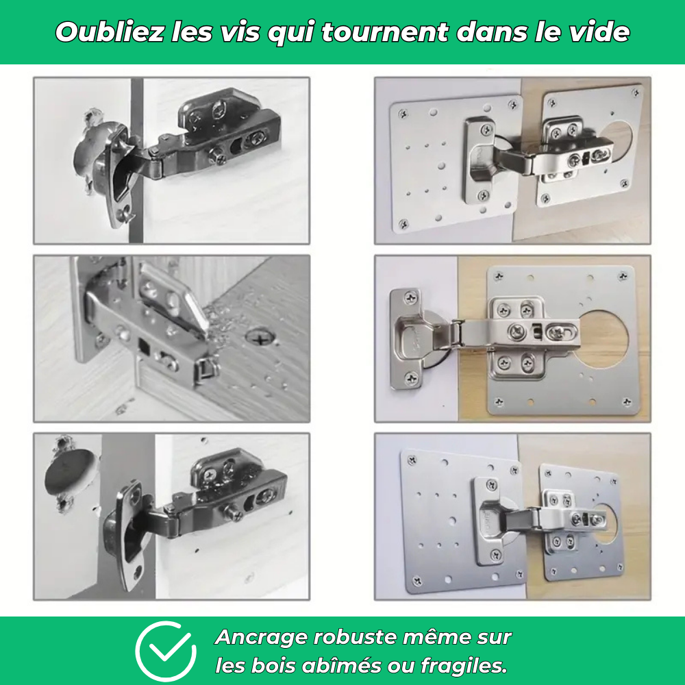 EasyFix – Kit de réparation robuste pour charnières de placard et meubles de cuisine