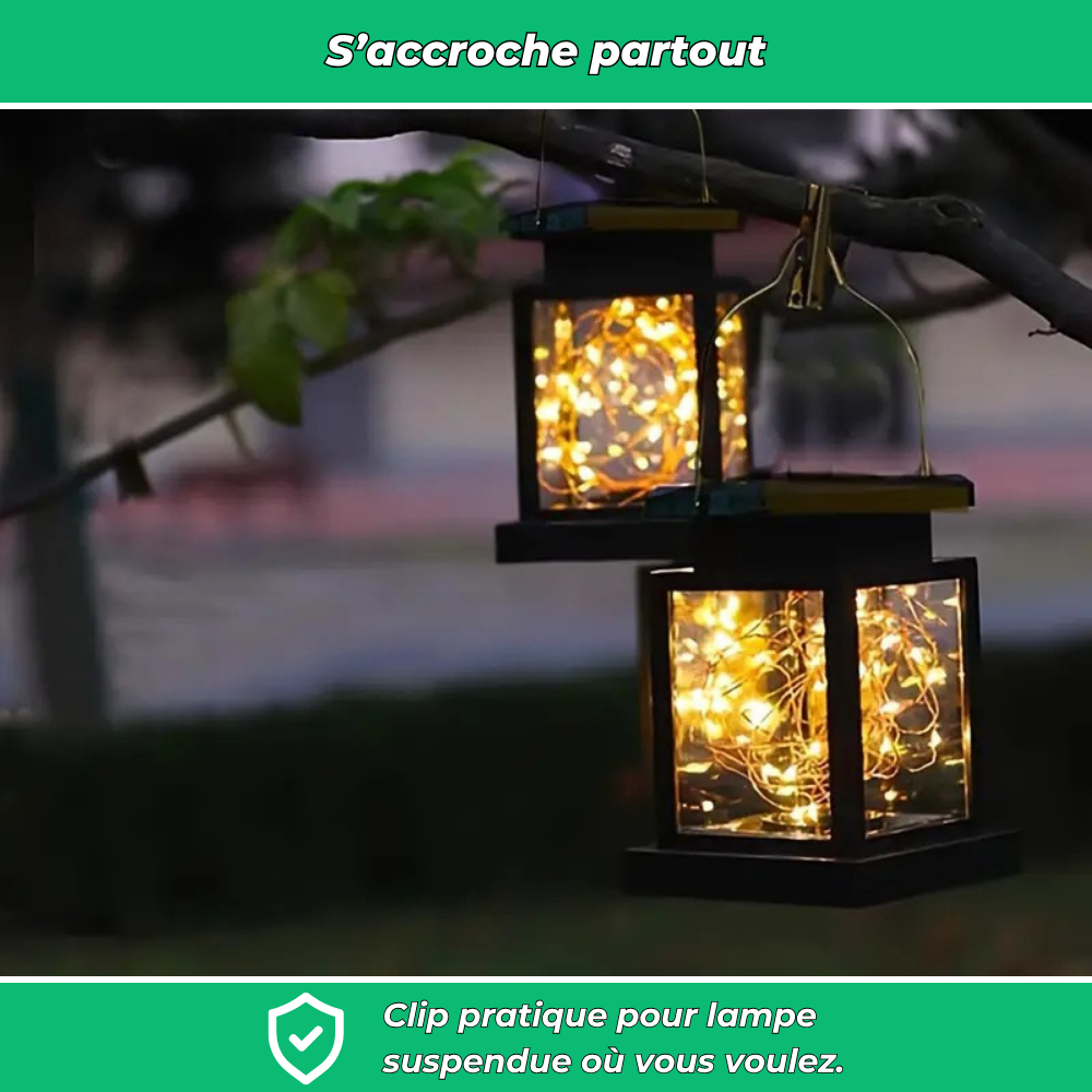 Soléa – Lanterne solaire à clip effet flamme décorative