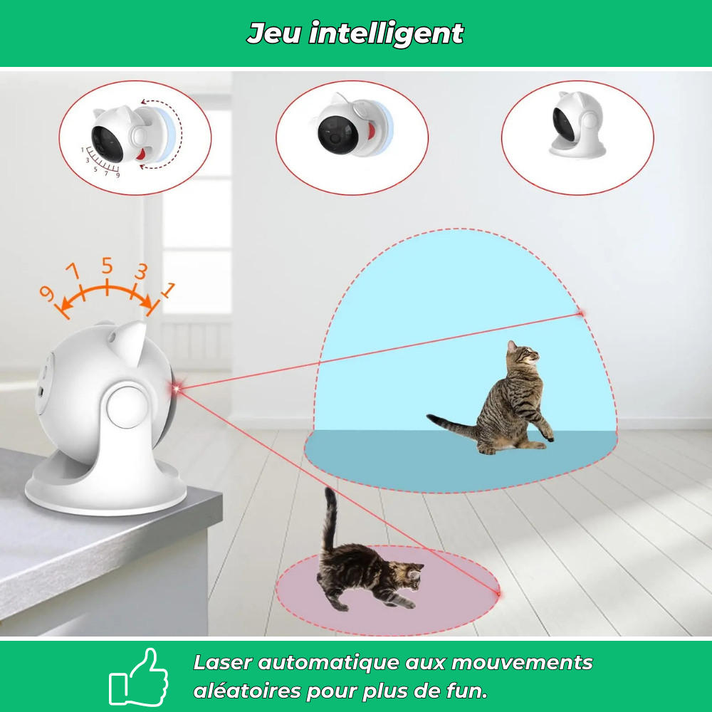 Jouet laser automatique interactif pour chats d’intérieur