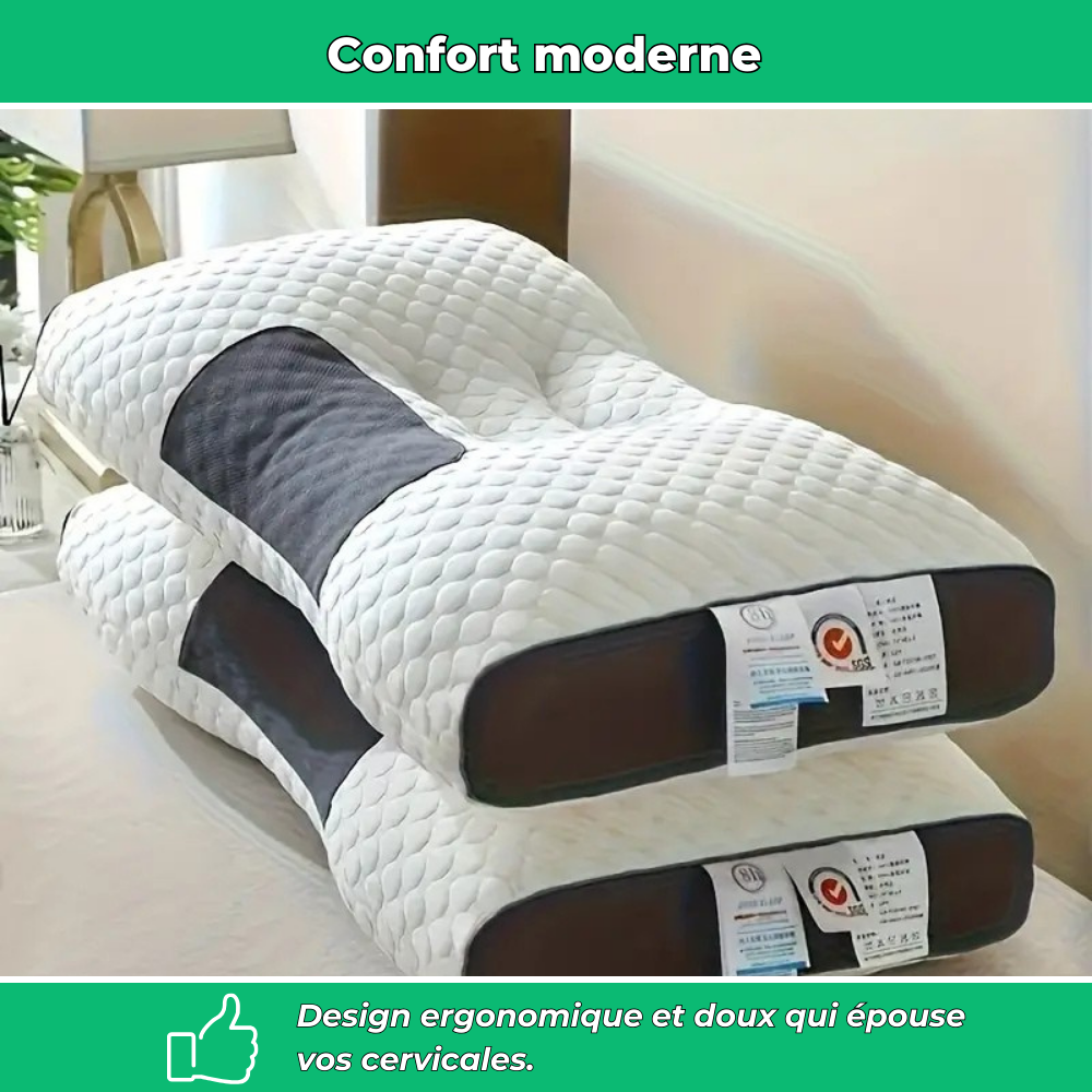 Oreiller cervical réglable ergonomique 1/2 pièces – Confort et soutien cou