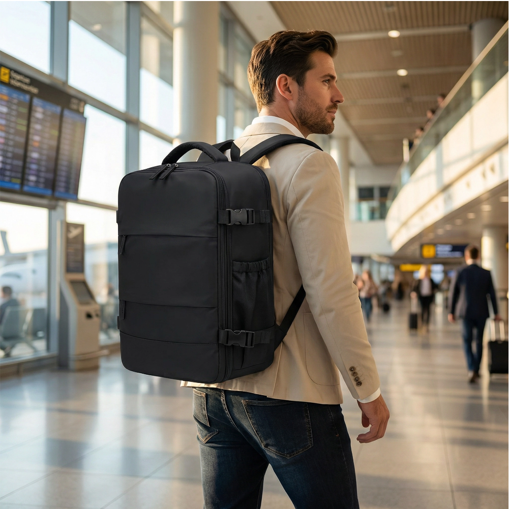 Sac à Dos de Voyage à Compression Sous Vide | Sac de Voyage Cabine 40x25x20 Compatible Avion Grande Capacité