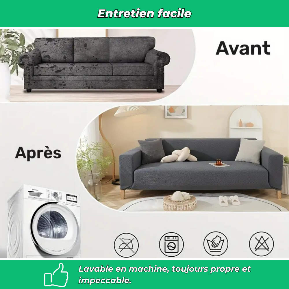 Housse canapé extensible douce – Protection confortable 1 à 4 places