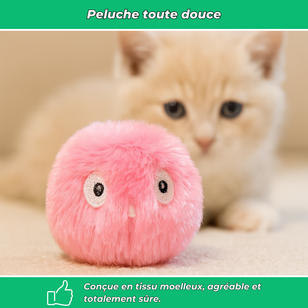 Balle interactive en peluche pour chat – Jouet sonore et éducatif, doux et coloré