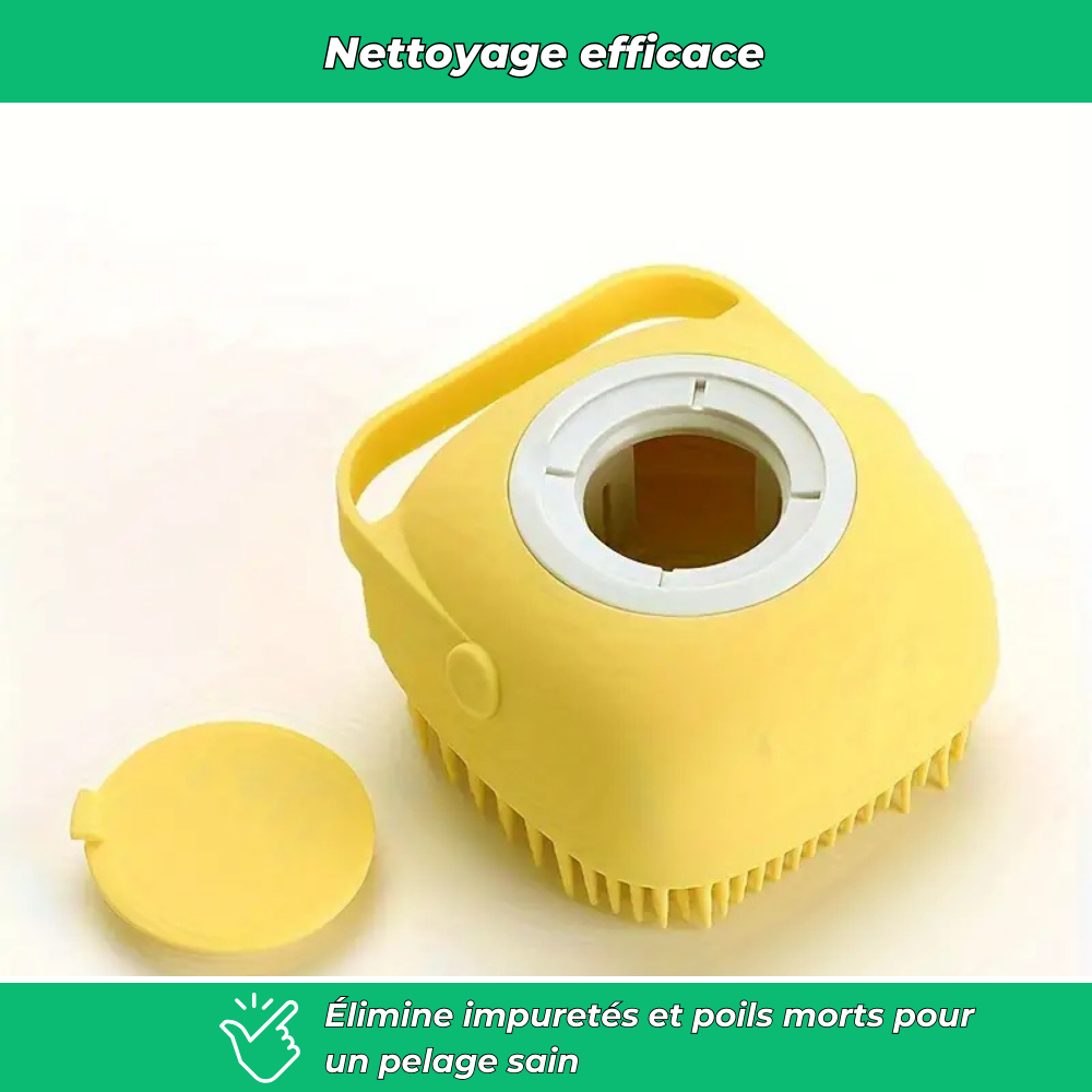Brosse de bain en silicone pour chiens et chats