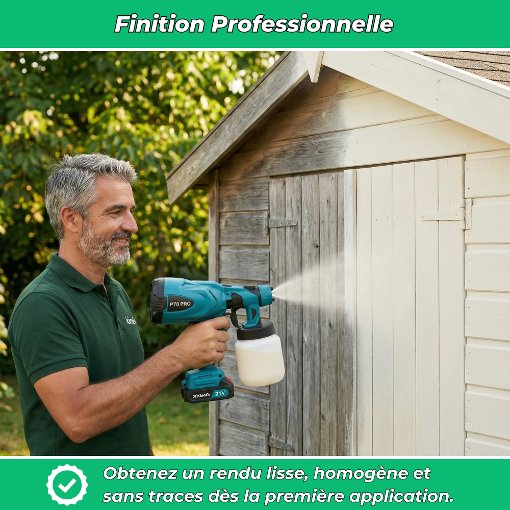 P70 PRO | Pistolet de Peinture Professionnel à Batterie | Élu produit de l'année