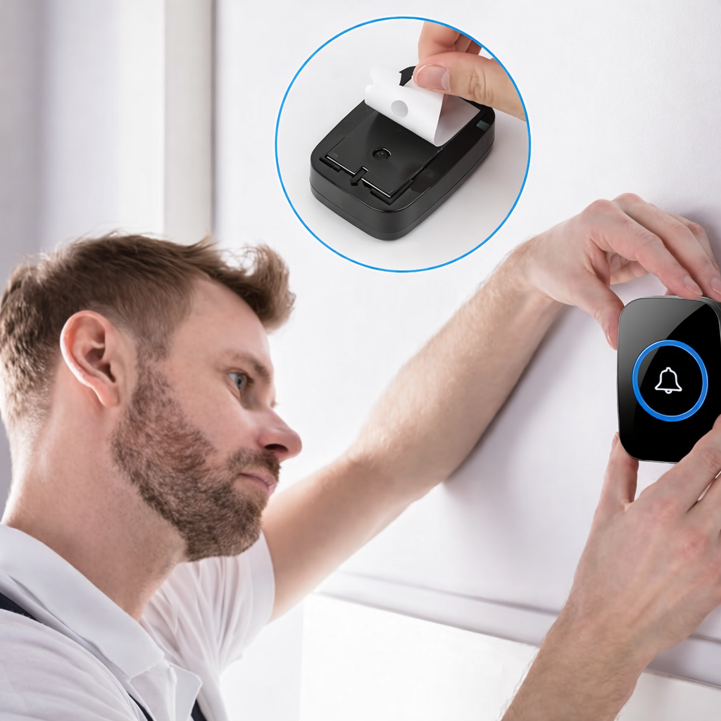 Sonnette sans fil Longue Portée Exterieur Étanche Electronique avec Récepteur Enfichable