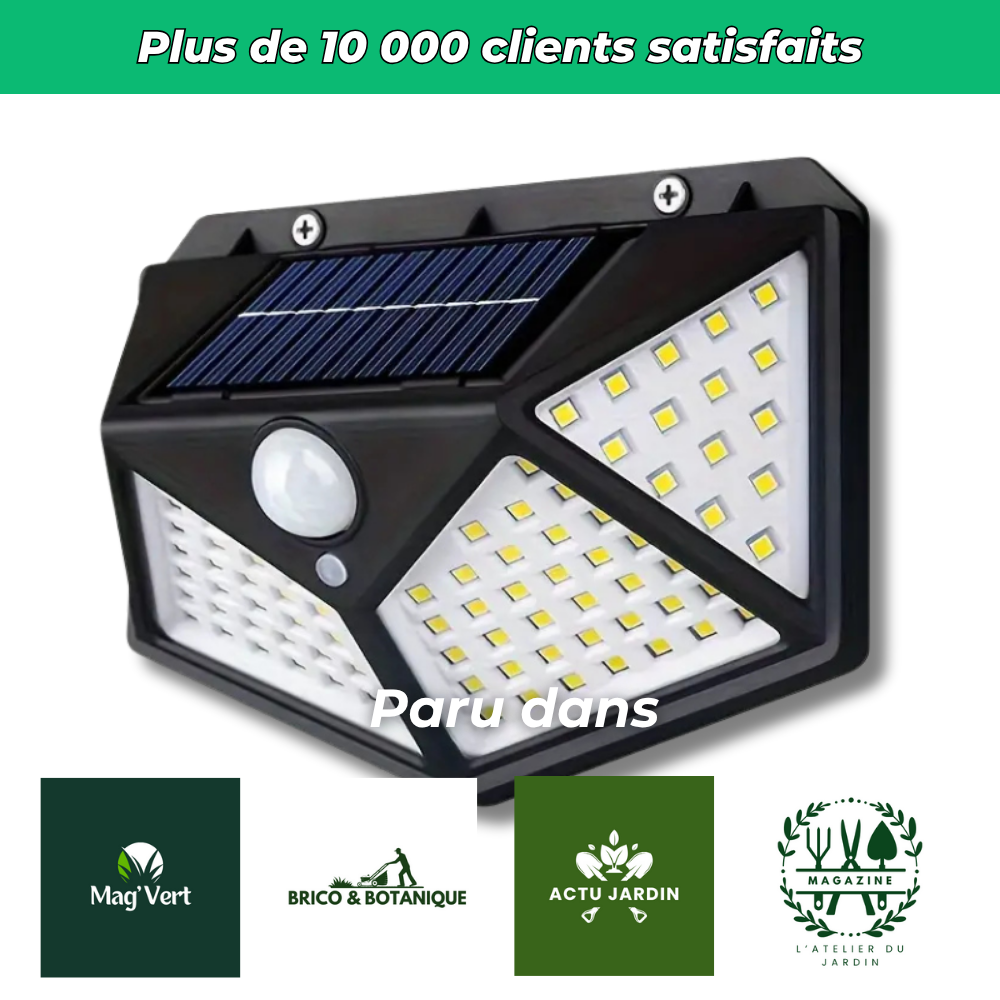 Lampe murale solaire à détection de mouvement