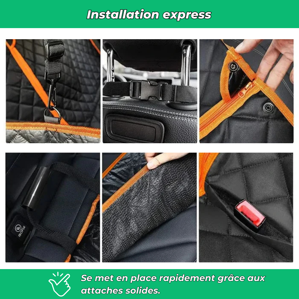 Protection de siège auto arrière pour chien – Antidérapante, imperméable et universelle 135x148 cm