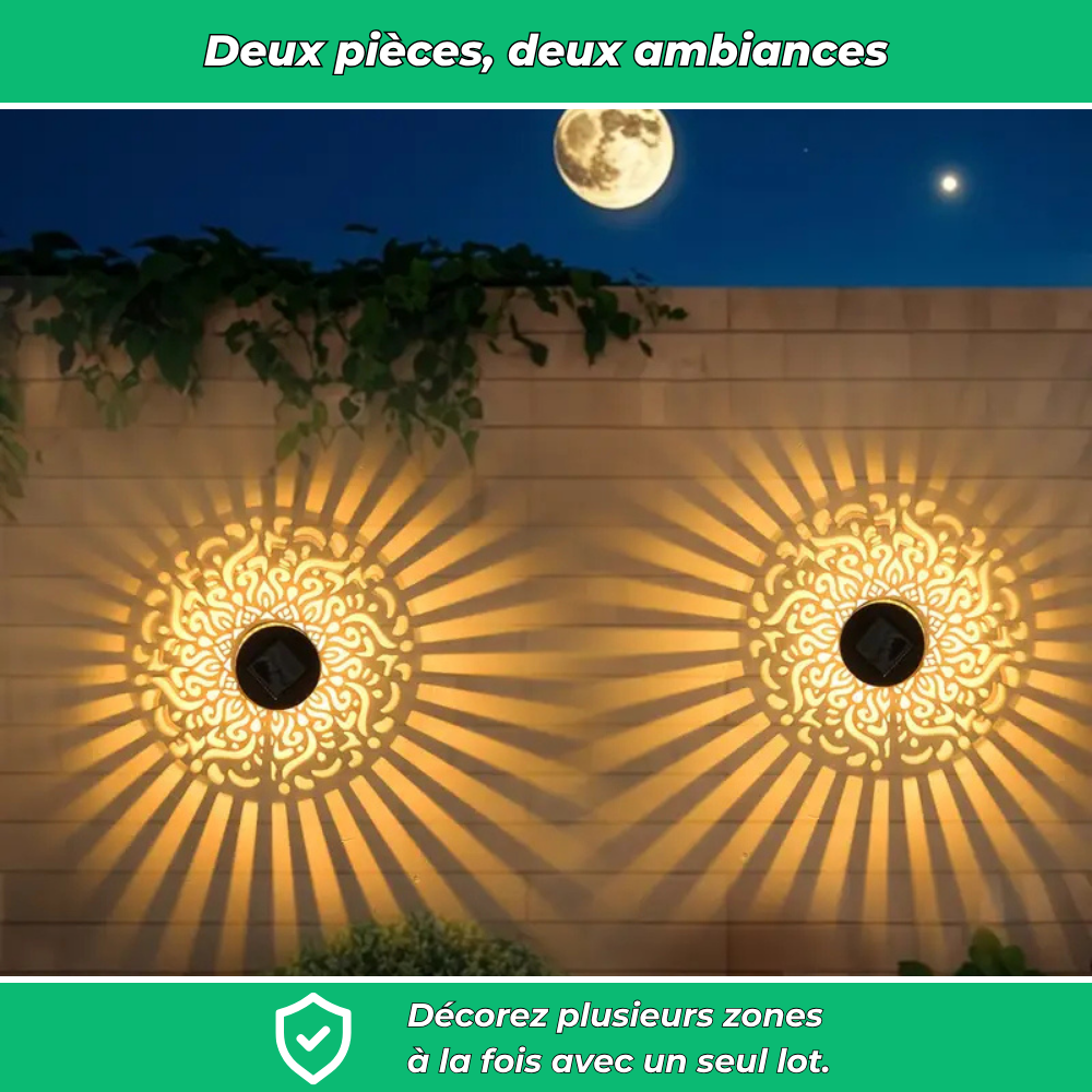 Appliques solaires murales – Éclairage décoratif et résistant pour vos extérieurs (Lot de 2)