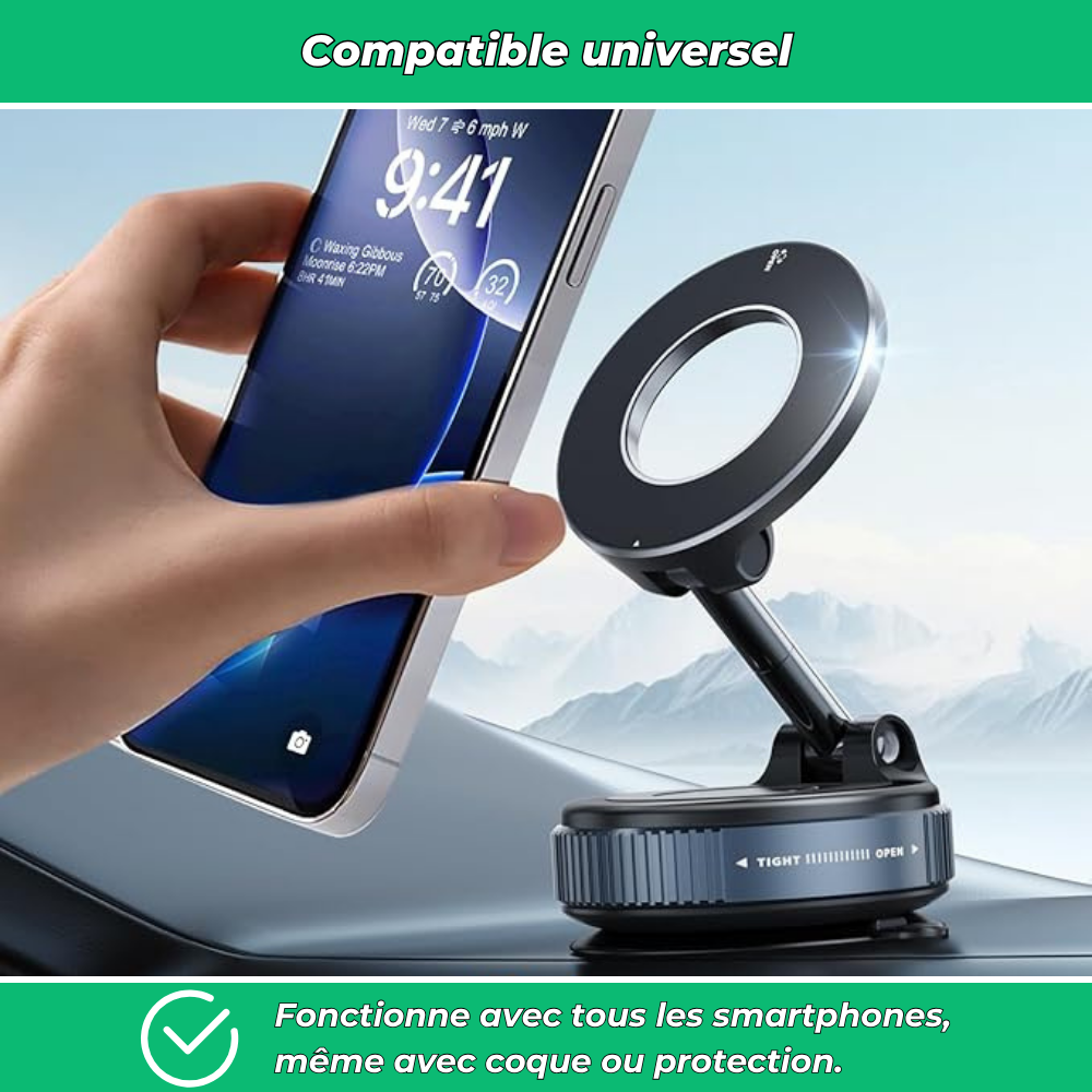 MagnoFix – Support magnétique avec ventouse ultra-fixation