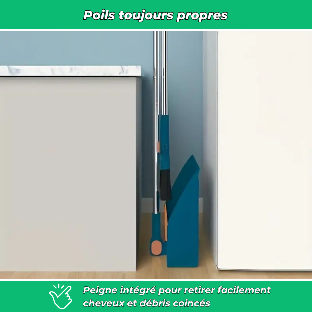Kit balai rotatif et pelle à long manche
