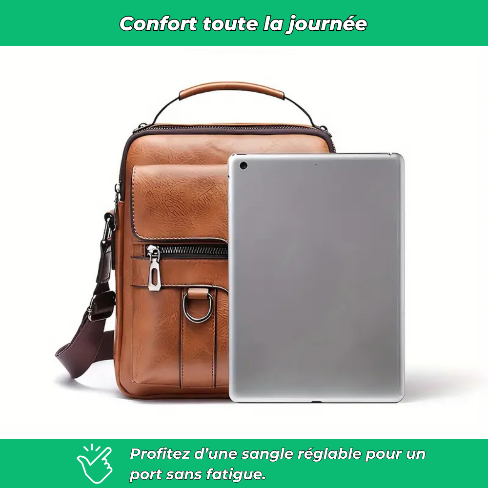 Sac à bandoulière vintage en cuir pour homme