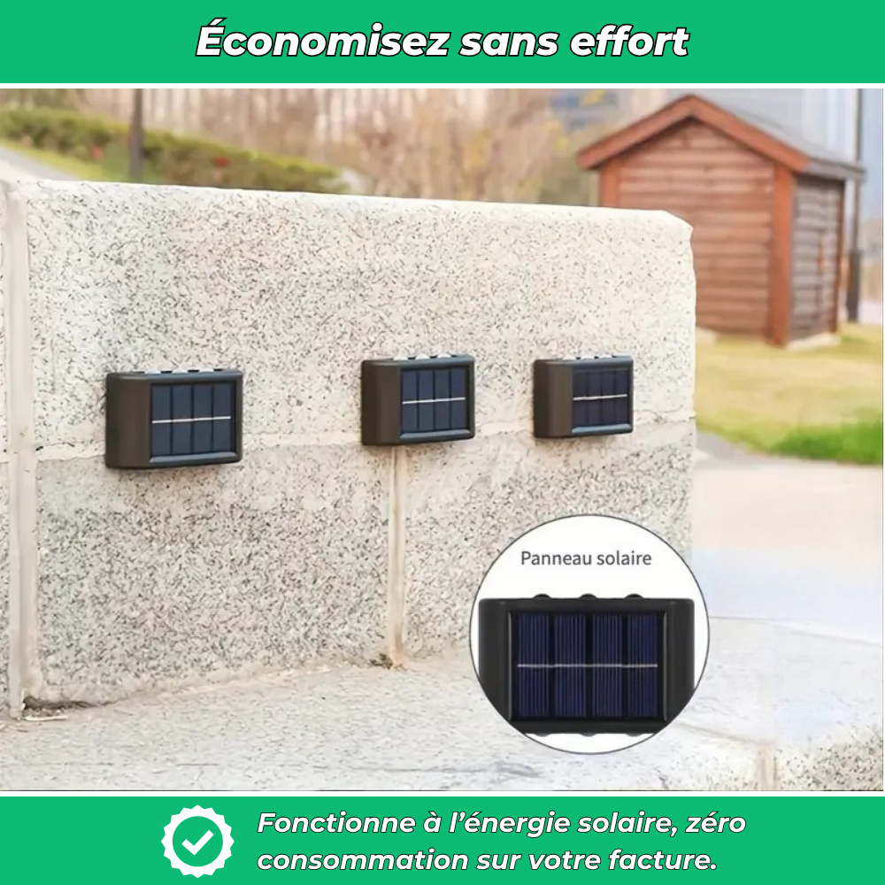 Lumix – Lot de 2 lampes solaires murales étanches pour extérieur