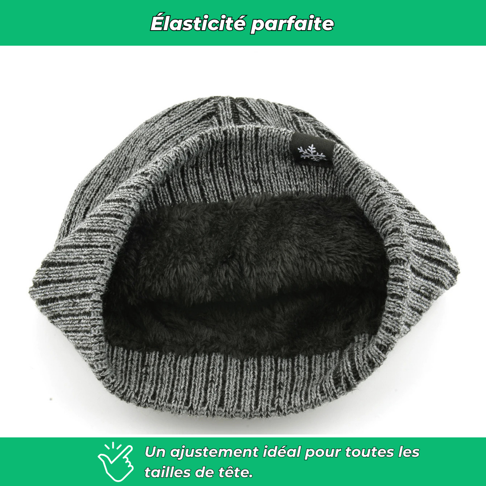 Bonnet tricoté doublé polaire