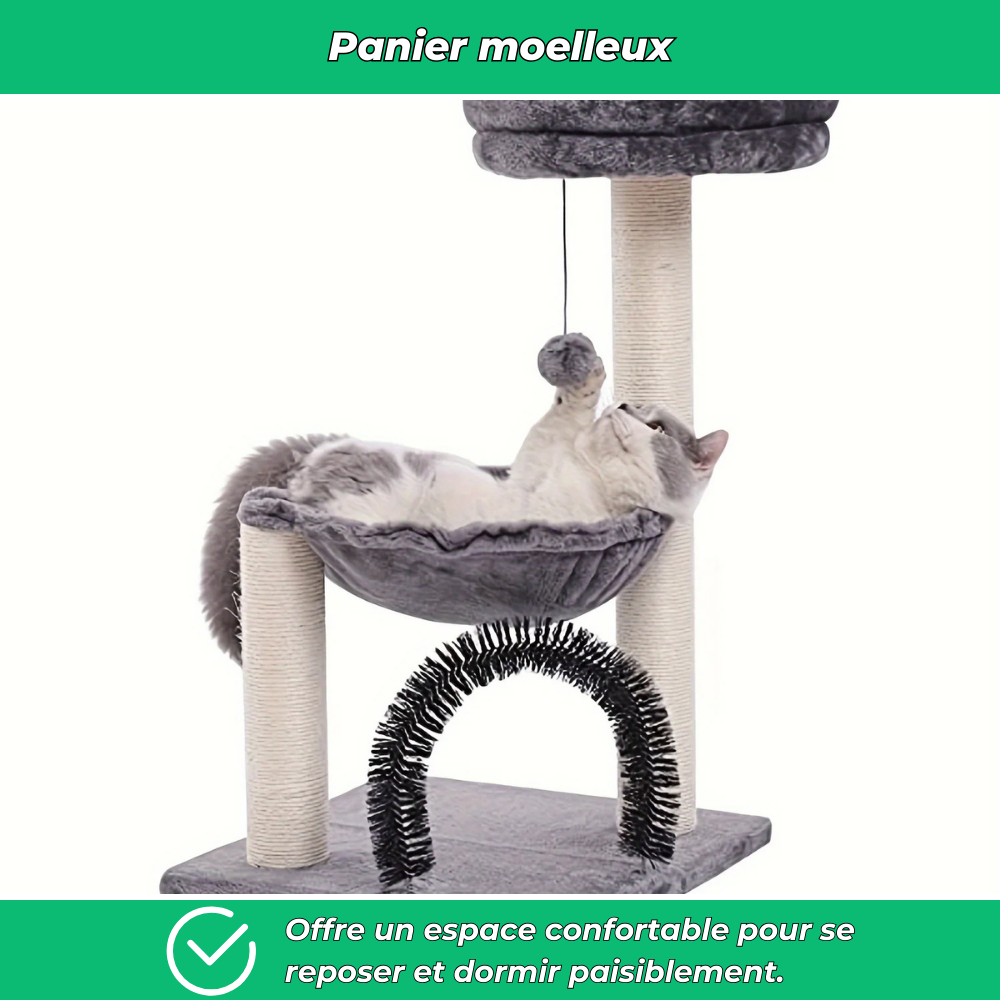 Tour de Jeu Interactive pour Chat – Jouet avec Balles Rotatives et Griffoir