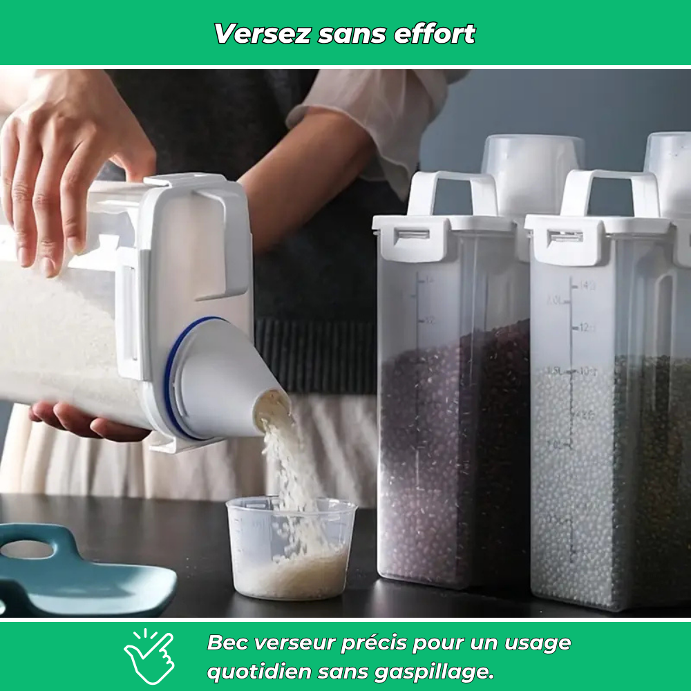Conteneur hermétique pour riz et céréales - 2500ml
