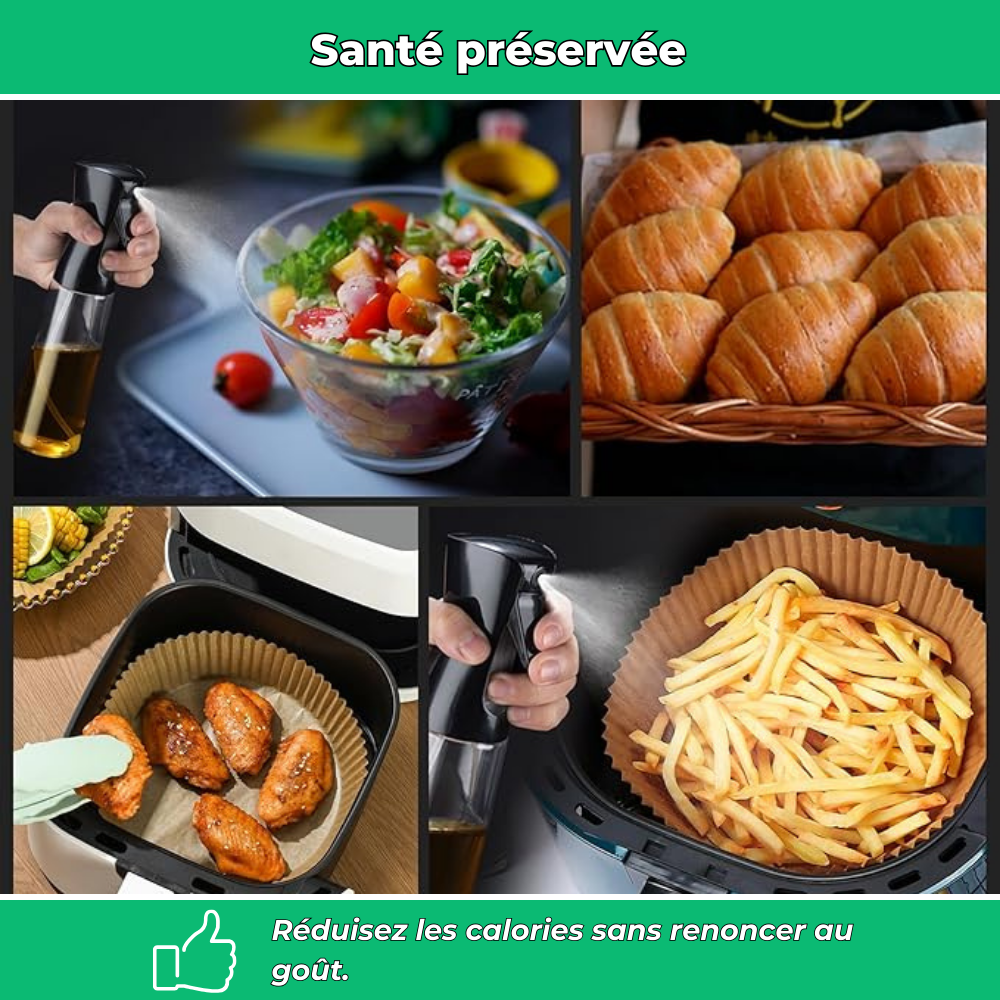 Spray huile cuisine 300 ml pour airfryer – Accessoire friteuse sans huile