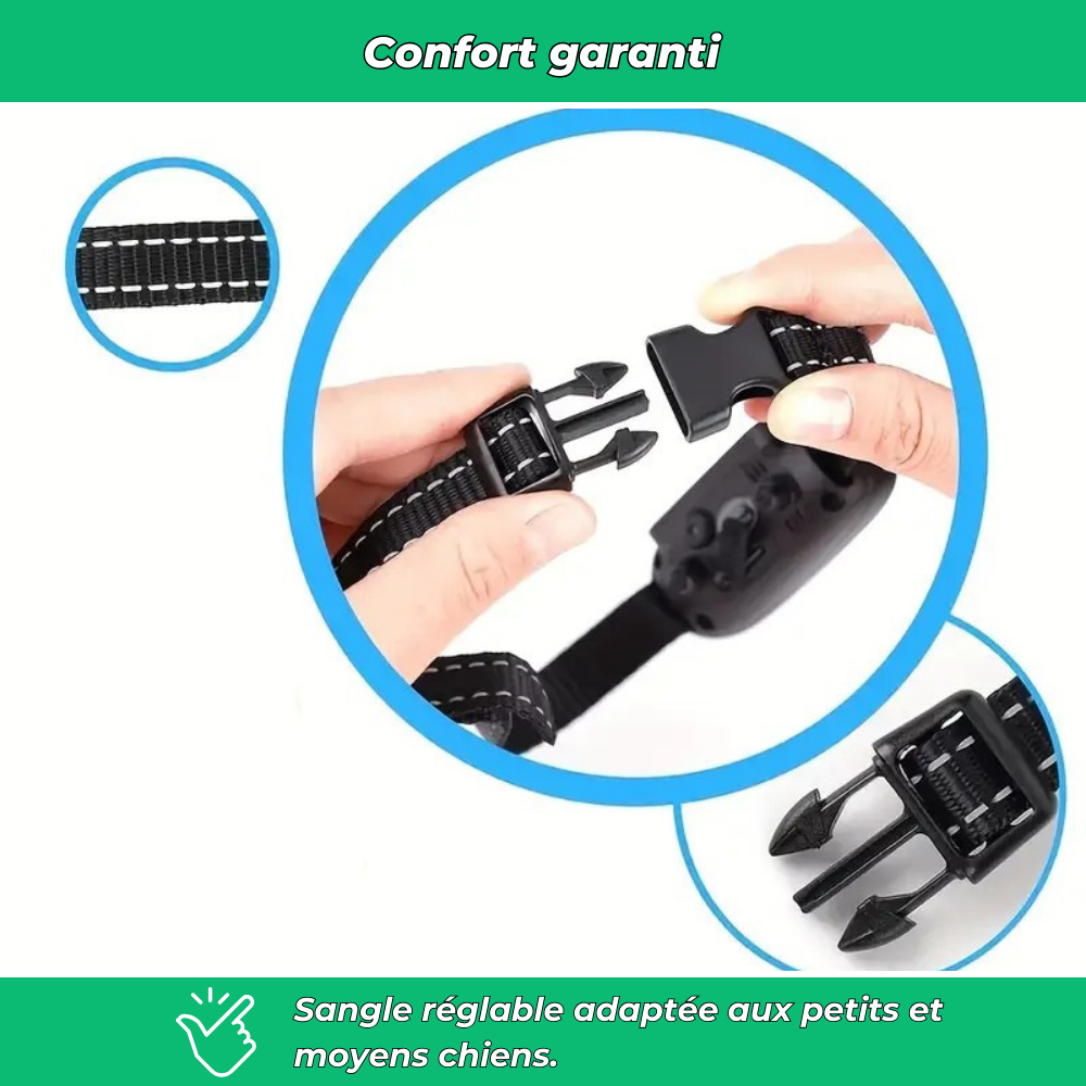 Collier anti-aboiement chien – Intelligent, réglable et rechargeable USB, sans choc