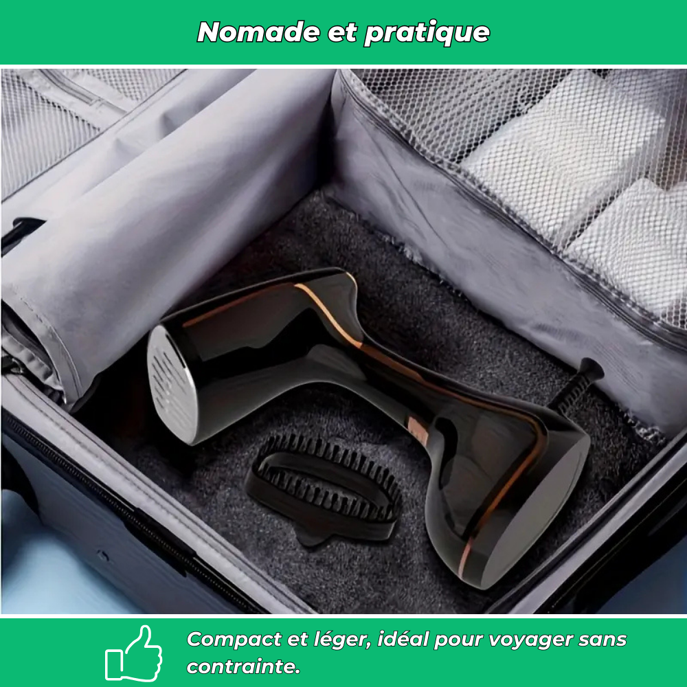 Défroisseur vapeur portable LED 2025 chauffage rapide 9s 3 niveaux réglables
