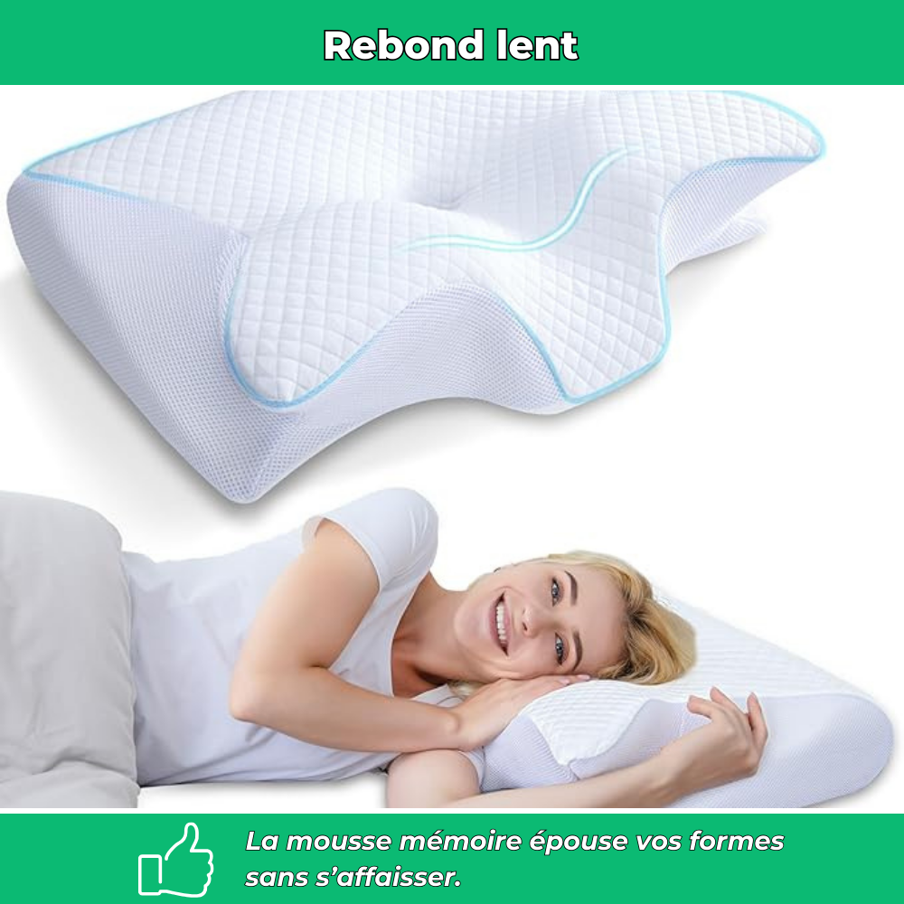 Oreiller cervical ergonomique mémoire de forme – Soutien cou et dos