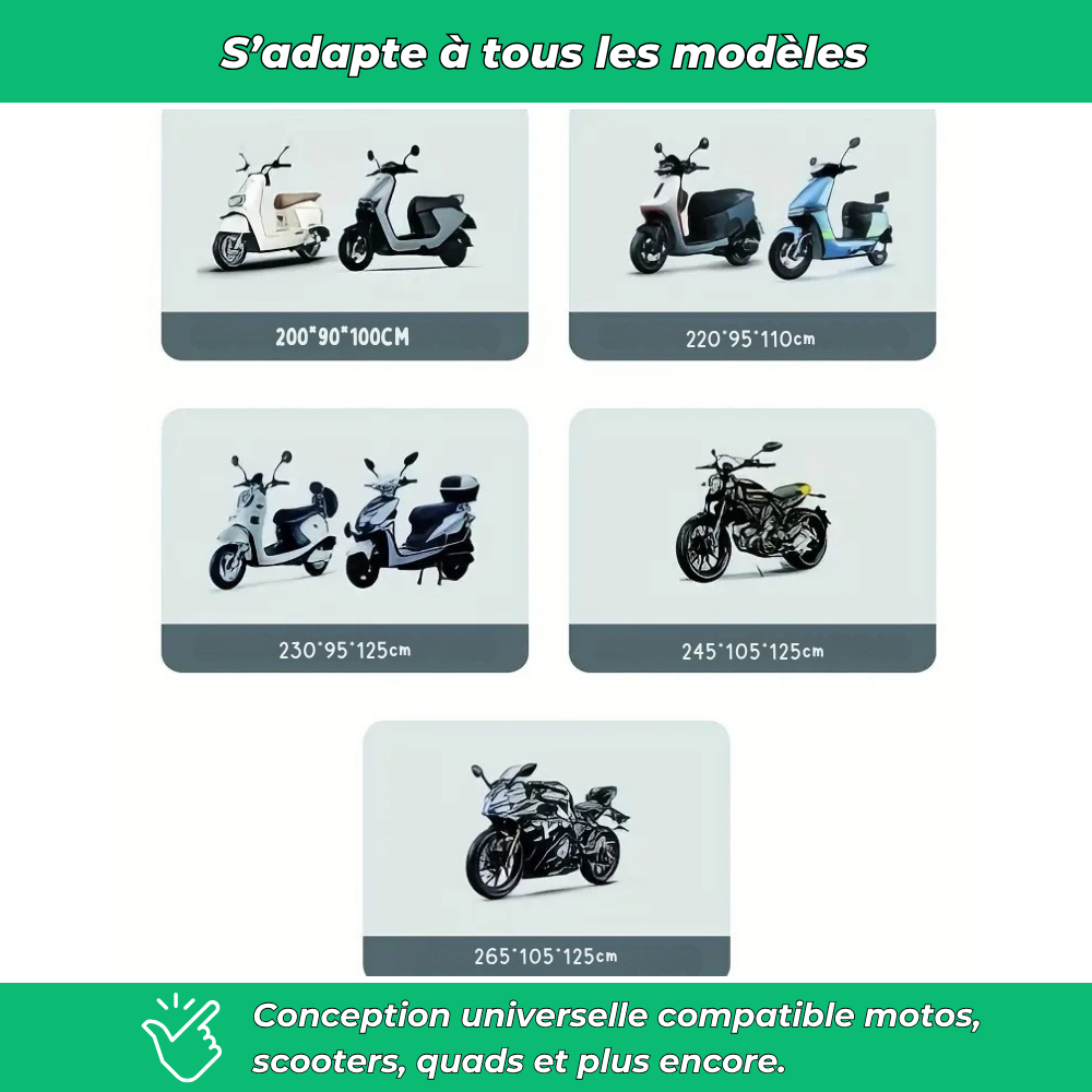 Housse de moto 210D imperméable et anti-UV