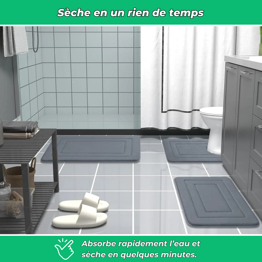 Tapis de bain antidérapant à séchage rapide
