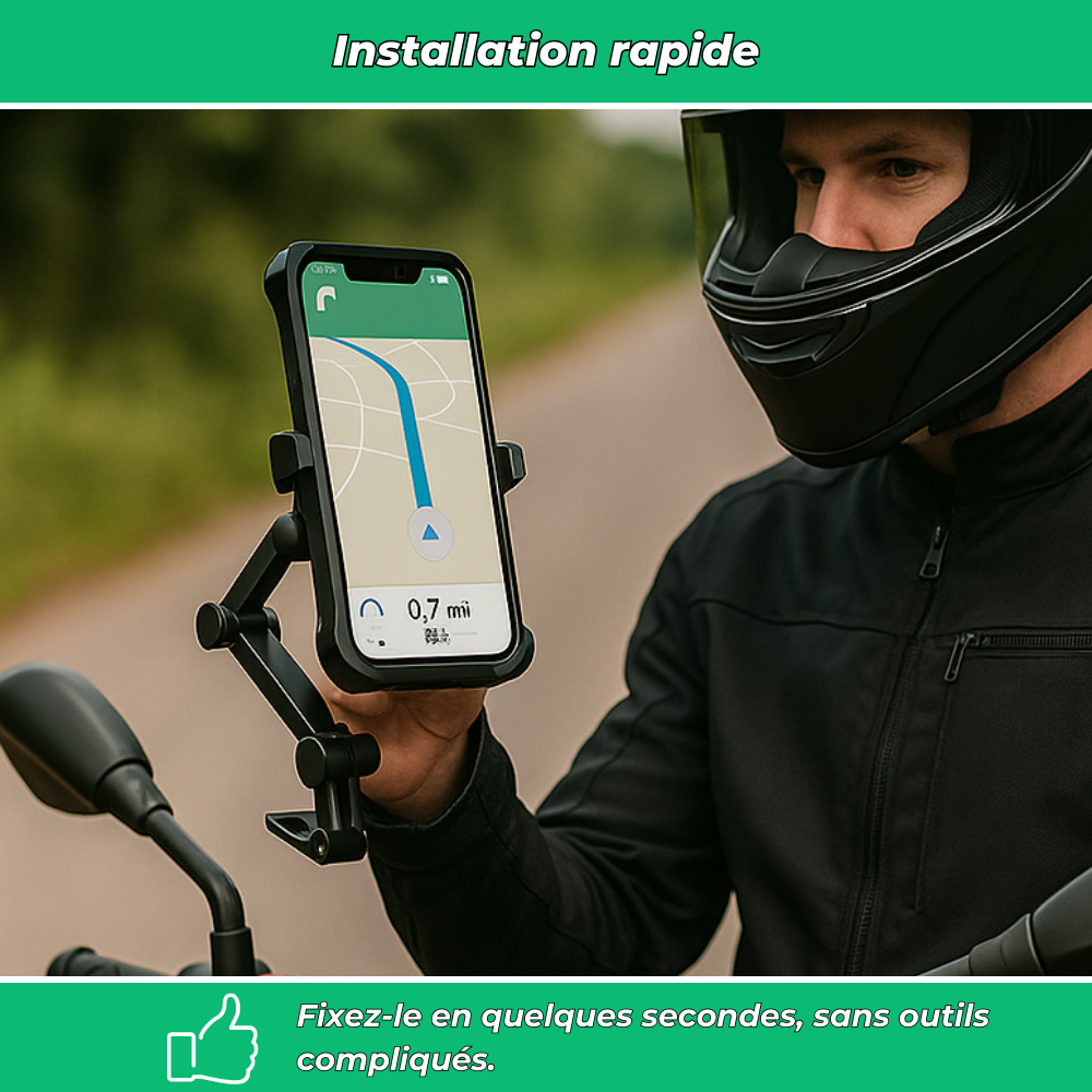Support téléphone moto magnétique étanche – Fixation réglable et sécurisée GPS